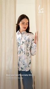 Blusa Musulmana de Diseño Nuevo OEM, Talla Grande, Estilo Islámico Modesto, Cuello Camisero, Manga Larga, Botones, Estampado Floral, para Mujer - Product Image 2