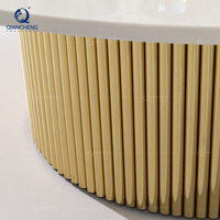 Table basse centrale moderne en mdf haute brillance design distributeur de meubles en gros grande table basse ronde blanche et dorée