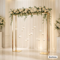 Support floral de mariage géométrique doré en gros, cadre rectangulaire en fer 100x100cm pour toile de fond de cérémonie, décoration d'événements, banquets et hôtels