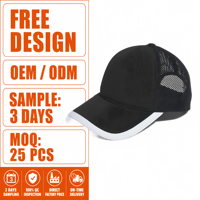 Casquette de baseball unisexe KAXI Vintage avec logo personnalisé, maille respirante, 6 panneaux, réglable 51-54cm, noire