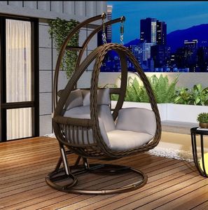Panier suspendu pour l'extérieur Chaise balançoire pour la maison Chaise <span class=keywords><strong>en</strong></span> rotin Chaise double pour l'intérieur <span class=keywords><strong>Hamac</strong></span> Balcon Chaise paresseuse - Product Image 1