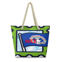 Sac fourre-tout en corde de chanvre Saipan sur mesure, sac à bandoulière en polyester écologique pour pique-nique, rassemblement, courses quotidiennes et voyages
