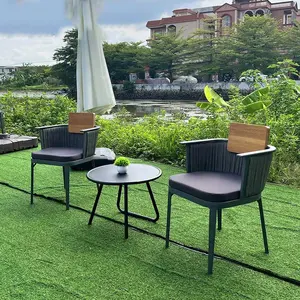 Moderne Terrassen möbel Korb möbel Patio Outdoor Garden Dining Set Outdoor Mesh Dining Set