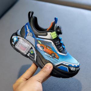 Chaussures en cuir lumineuses pour enfants Cema Cartoon Car, mignonnes et tendance, pour garçons et filles, avec boucle rotative et talon compensé - Product Image 6