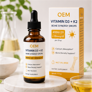 Suplemento de Aceite de Coco MCT con Vitamina D3 K2 MK7 en Gotas, para la Salud Ósea de Adultos y Niños, Venta al Por Mayor OEM - Product Image 1