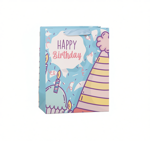Sacchetto regalo di buon compleanno in carta stampata a 4 colori per feste e celebrazioni - Product Image 1