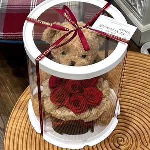 Caja de Regalo Ecológica con Oso de Peluche Navideño, Set Completo con Ramo de Castañas y Cerezas, Regalo Creativo para Novia - Product Image 5