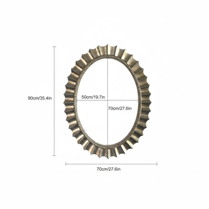 Grand miroir mural ovale antique de luxe, moderne et simple, miroir décoratif suspendu d'entrée vintage - Product Image 1