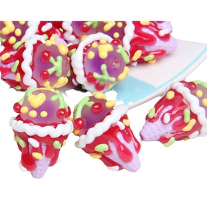 <span class=keywords><strong>Perles</strong></span> en acrylique en forme de cœur, peintes à la main, style crème glacée, pour la création de chaînes de téléphone, de pendentifs de voiture et de sacs, accessoires DIY - Product Image 5