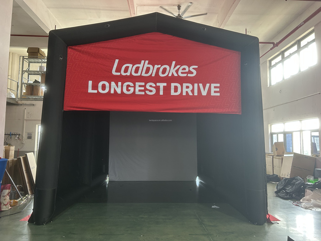 Custom Outdoor Inflatable Golf Simulator Enclosure Commercial Waterproof Polyester Golf Net Tent Sim Hitting Screen Sale