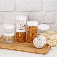 Ensemble d'emballages alimentaires en plastique personnalisables de 50 ml à 250 ml avec couvercles pour gâteaux, sucre, aliments en conserve, bonbons, biscuits, aliments pour bébés
