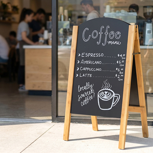 <span class=keywords><strong>Tableau</strong></span> de menu double face en bambou de 30 pouces de qualité supérieure, idéal pour les cafés, restaurants et signalétique de café - Product Image 2