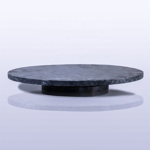 Pháp nhà bếp 12 inch Đen Đá Cẩm Thạch Bàn xoay xoay Khay bàn ăn Trung tâm phục vụ tấm biến bảng bánh - Product Image 2