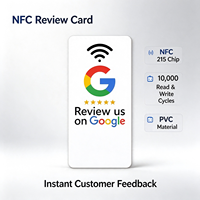 Support de table en acrylique NFC NTAG215 sans contact pour avis Google, carte d'affichage QR Code Tap to Review pour entreprises (hôtels, restaurants, salons)