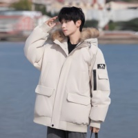 Veste d'hiver pour homme personnalisée, épaisse et isolée, avec doublure en fausse fourrure amovible pour les terrains enneigés