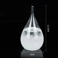 Meilleure Vente : Baromètre Artisanal en Verre, Prédiction Météo, Verre à Tempête Goutte d'Eau, Logo Personnalisé, Support en Bois, Décoration Maison, Cadeau