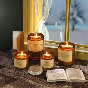 Vela Aromática de Lujo en Vaso de Vidrio con Cera de Soja Orgánica Ecológica, Popular Copa Ámbar con Aceite Esencial para el Día de San Valentín - Product Image 3