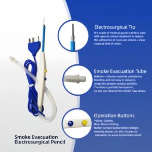 Lápiz de bisturí eléctrico de alta precisión-Diseño de doble canal para corte simultáneo y eliminación de humo Cauter Pencil - Product Image 2