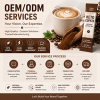 Mélange de café instantané Keto-compatible pour adultes, marque privée ODM OEM, complément alimentaire en poudre à base de plantes en sachet individuel, pour usage quotidien