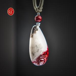 Натуральный Красный Киноварный Камень, Кристалл, Кулон-Ожерелье, Необработанный, Целебный Камень, Амулет Защиты, Подарок, Унисекс, На Шнурке, Модный - Product Image 3