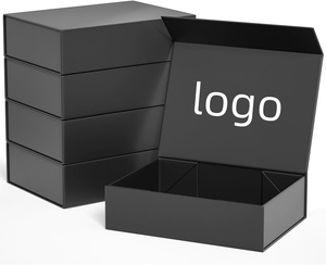 Boîte cadeau magnétique en papier d'art de luxe personnalisée avec fermeture magnétique et ruban pour l'emballage de vêtements, impression quadricolore - Product Image 1