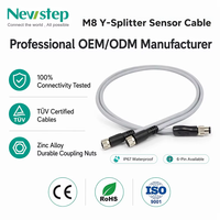 Cable Divisor en Y de M12 a M8, Conector Macho-Hembra de 2, 3, 4, 5, 6, 8, 12, 17 Pines, Extensión de Señal y Alimentación Industrial a Prueba de Agua