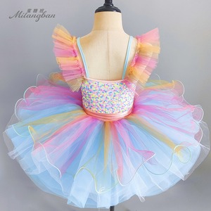 Gonna da Balletto per Capodanno, Costume da Piccolo Cigno con Paillettes Colorate per Gruppo di Danza, Gonna per Asilo - Product Image 3