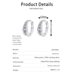 Bijoux fins boucles d'oreilles à la mode 925 en argent Sterling Vvs1 Moissanite diamant classique Cycle <span class=keywords><strong>vertueux</strong></span> conception boucles d'oreilles pour <span class=keywords><strong>les</strong></span> femmes - Product Image 6