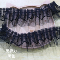Garniture en organza 3d à volants pour robe de mariée en dentelle plissée pour robe de mariée