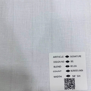 Tissu mélangé en lin avec finition ultra-douce, performance avancée d'évacuation de l'humidité, confort léger, tissage fin durable - Product Image 1