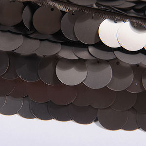 Tùy Chỉnh Nigeria Bridal Dress Quần Áo Bling Bling Đàn Hồi 18Mm Bạc Thêu Lưới Sequin Vải - Product Image 5