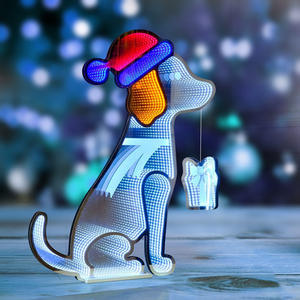 Décorations de Noël Halloween 3d Miroir Lumières <span class=keywords><strong>Abyss</strong></span> Miroir Led Lumières Home Deco Santa Infinity Miroir Lumière avec Support - Product Image 6