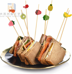 100 pièces Coloful bambou bois fruits bâton en bois Tropical Cocktail cure-dents bâtons pour apéritifs <span class=keywords><strong>Sandwich</strong></span> boissons fête fournitures - Product Image 3