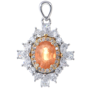 Collar con Colgante de Plata de Ley 925 Chapado en Rodio con Piedra Preciosa de Granate Natural de <span class=keywords><strong>Orande</strong></span>, Proveedor Mayorista para Mujer - Product Image 5