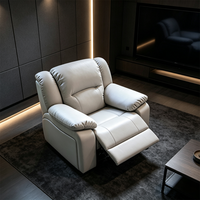 Canapé-lit électrique une place en cuir PU au design moderne pour salons