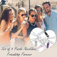 Ensemble de puzzles en forme de cœur multi-pièces avec fermoir en métal : Collier pendentif tendance et bijoux d'amitié