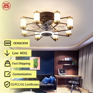 <b>Modern</b> 5-Blade Invisible <b>Ceiling</b> <b>Fan</b>, 3000K-6500K Dimmable LED, 6-Speed Quiet DC Motor, Metal Body & Remote APP Control - Product Image 1