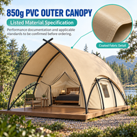 Tente de glamping indienne de luxe ignifuge, protection UV, PVC 850g, villa de villégiature imperméable pour hébergement hôtelier FY-1