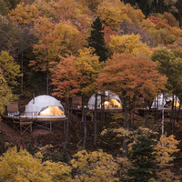 Dôme géodésique forestier, demi-sphère, tente igloo en PVC pour le camping