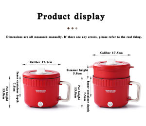 YUEDISI Nueva Sartén Eléctrica Antiadherente de 220V/110V, <span class=keywords><strong>Olla</strong></span> Eléctrica de 1.5L, Mini <span class=keywords><strong>Olla</strong></span> Eléctrica con Vaporera de PP - Product Image 6