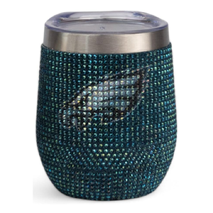 Maßgefertigter Hochwertiger Edelstahl U-förmiger Becher Weinglas Philadelphia Eagles 12oz Strass-Design Tragbarer Becher - Product Image 1