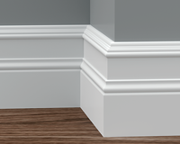 Plinthe en MDF blanc apprêté, panneau mural de décoration intérieure, moulures de plinthe, fournisseur chinois de premier plan