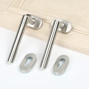 6.yige kapı kolu kilidi fabrika PVC kapılar için 201 paslanmaz çelik saplar, alüminyum kapılar. Renk gümüş
