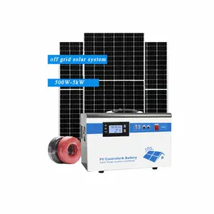 Lifepo4-Sistema de generador de energía Solar para el hogar, 500W, 1000W, 2000W, alta calidad, onda sinusoidal pura, 3KW, 5KW, 110/220Vac, CC