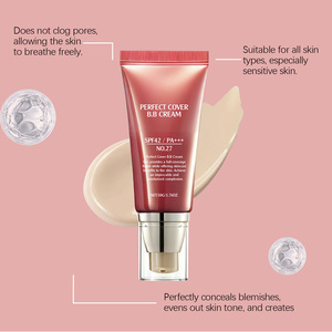 Crema <span class=keywords><strong>BB</strong></span> de Cobertura Perfecta, Base de Maquillaje Natural Beige, Resistente al Agua, FPS 42, Blanqueadora, Hidratante, de Larga Duración, Control de Grasa, Ácido Hialurónico - Product Image 4