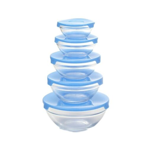 Ensemble de bols <span class=keywords><strong>en</strong></span> <span class=keywords><strong>verre</strong></span> résistant à la chaleur avec couvercle <span class=keywords><strong>en</strong></span> PP, taille personnalisée, lavable, pour riz, salade de fruits et autres aliments - Product Image 1