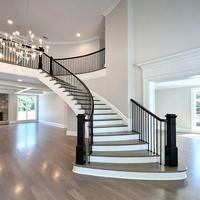 Main courante d'escalier extérieure moderne en aluminium de marque UALU, haute résistance, antirouille, résistante à l'eau, installation facile, pour bâtiments résidentiels