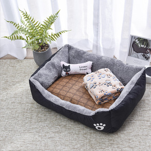 Fabrikgroßhandel Kundenspezifisches Luxus-Tierbett, Weiches Hundekörbchen, Großes Rechteck, Doppelseitig Nutzbar, Atmungsaktives Haustier-Hunde-Katzensofa - Product Image 5