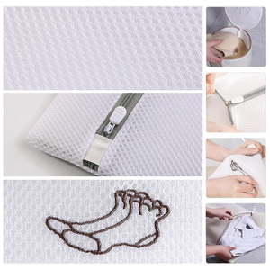 Bolsa de lavandería de malla para uso doméstico, bolsa de cuidado de ropa para <span class=keywords><strong>lavadora</strong></span>, bolsa de cuidado de ropa de malla antideformación Extra grande - Product Image 6