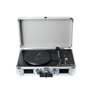 Housse anti-poussière pour haut-parleurs intégrés, lecteur de disques vinyles rétro multimédia USB TF AUX 3 vitesses avec télécommande - Product Image 3